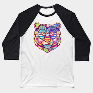 Bear Face Colorful Baseball T-Shirt